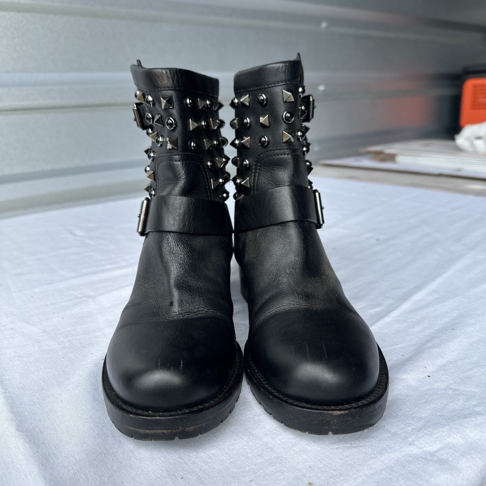 Women's Ladies Valentino Garavani Rockstud Black Leather Ankle Boots EU 36 1/2 - Picture 5 of 9